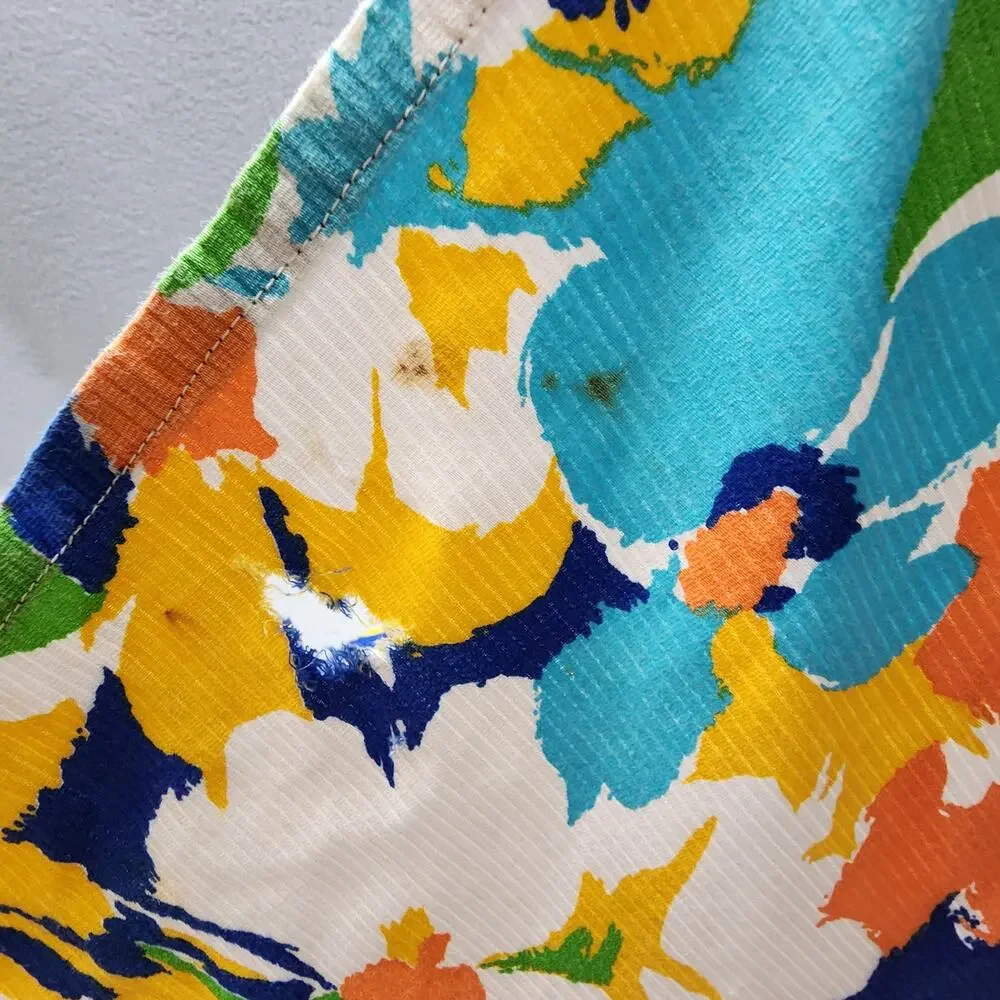 Fabric Material Retro Boho Bold Bright Floral Print 82